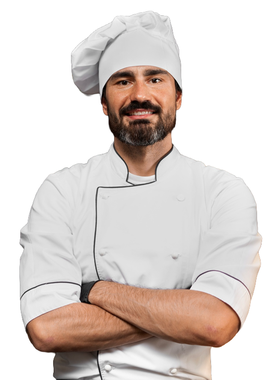 chef-manos-cruzadas-forever-culinary Estudiante chef de Forever Culinary con uniforme de cocina profesional